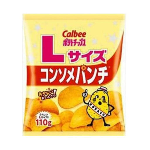 Calbee Japan Potato Chips L Size Usukuchi Classic Consomme Punch Flavor 110g Pack japanmart.sg 