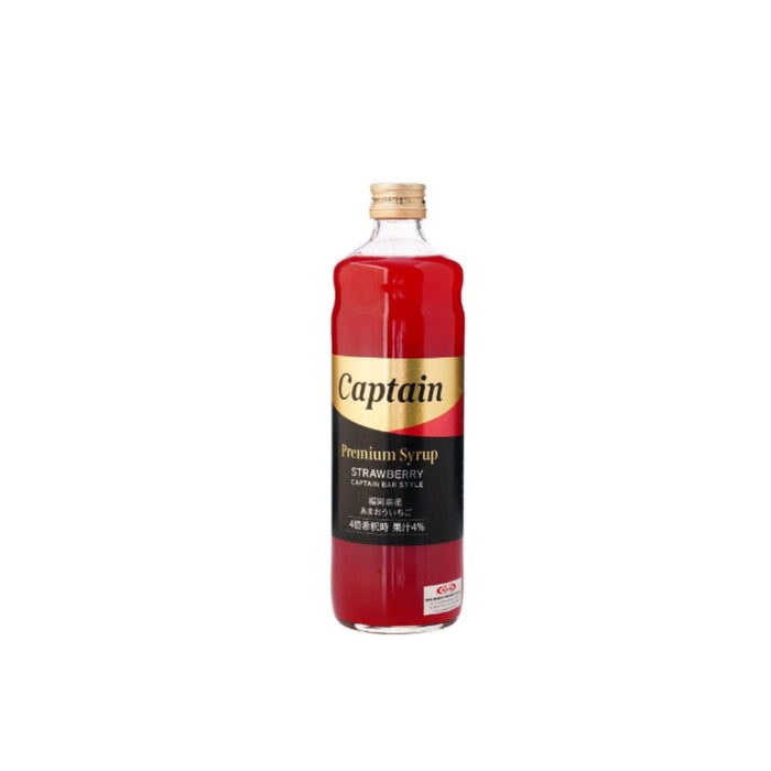 Captain Premium Amaou Strawberry Japan Cocktail Syrup 600ml Glass Bottle Honeydaes - Japan Foods Grocery Online 