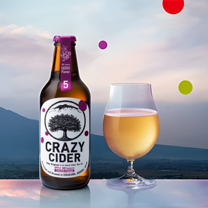 Crazy Apple Cassis Edition 330ml 5% Glass Bottle Honeydaes - Japan Foods Grocery Online 