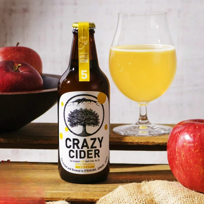 Crazy Apple Cider Sweet Edition 330ml 5% Glass Bottle Honeydaes - Japan Foods Grocery Online 