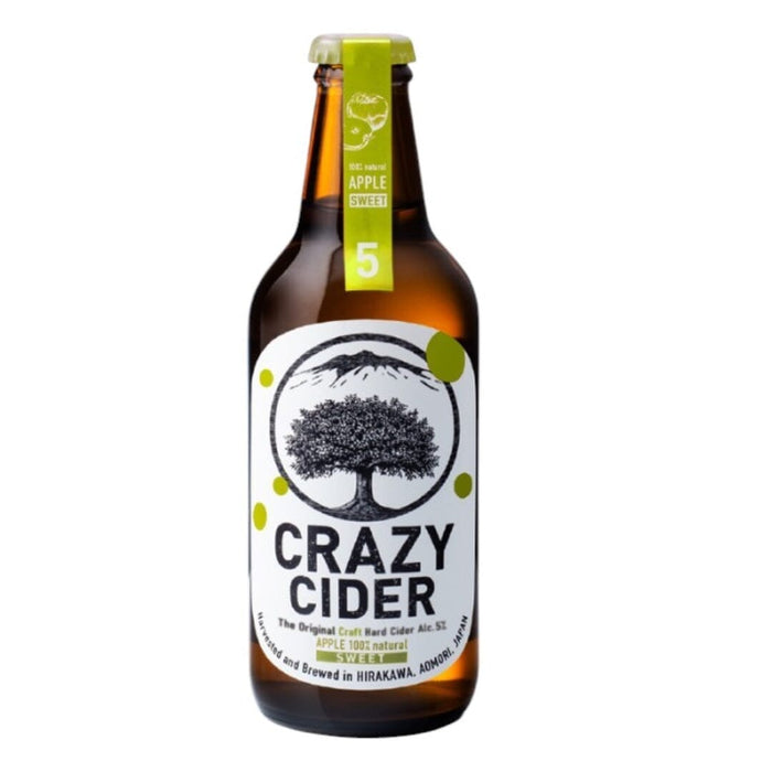 Crazy Apple Cider Sweet Edition 330ml 5% Glass Bottle Honeydaes - Japan Foods Grocery Online 