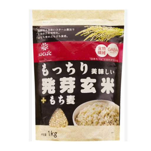 Hakubaku Delicious Japan Hatsuga Genmai Brown Rice + Mochi Barley Mix 1 kg Resealable Pouch japanmart.sg 