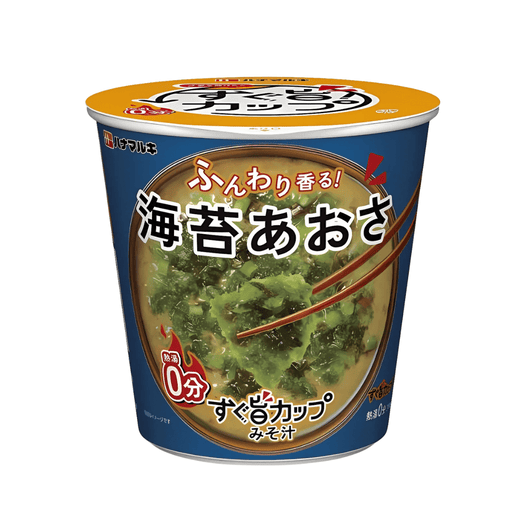 Hanamaruki Japan Instant Miso Soup Cup NORI AOSA 9.6g Seaweed Mix Flavor Honeydaes - Japan Foods Grocery Online 