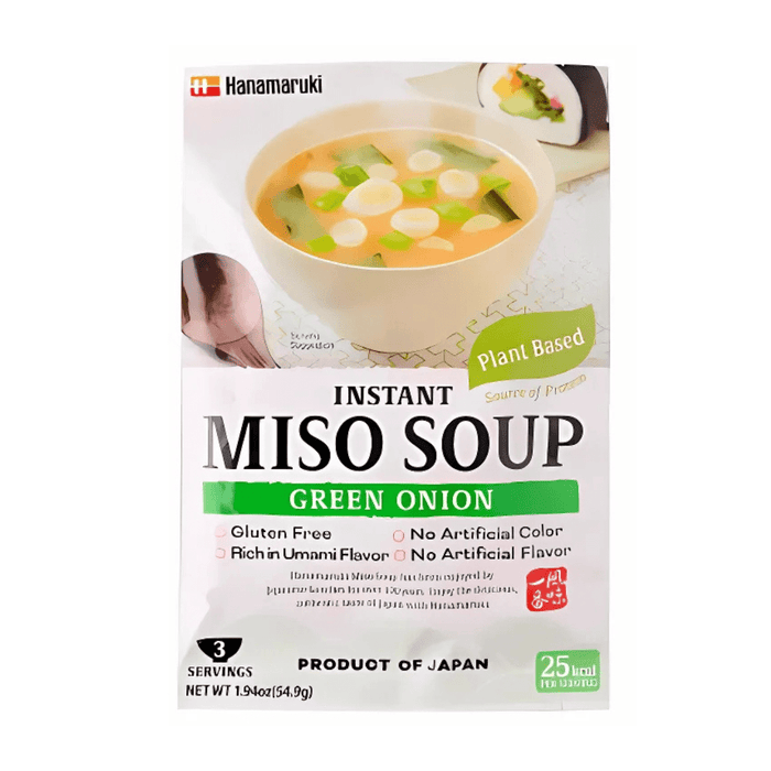 Hanamaruki Japan Instant Miso Soup Green Onion 3 Servings 54.9g Pack Honeydaes - Japan Foods Grocery Online 