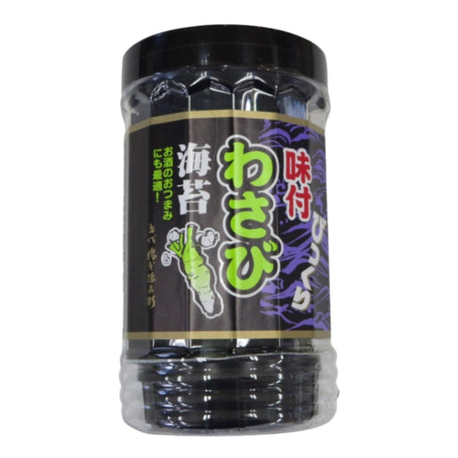 Hashitoya Tokube Ajitsuke Wasabi Nori Seasoned Wasabi Seaweed Snack 40pcs Bottle Food, Beverages & Tobacco Honeydaes - Japan Foods Grocery Online 