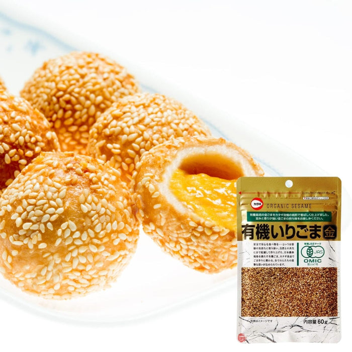 Katagi Organic Iri Goma Kin Japan Roasted Sesame Seeds Gold 60g Resealable Pack Honeydaes - Japan Foods Grocery Online 