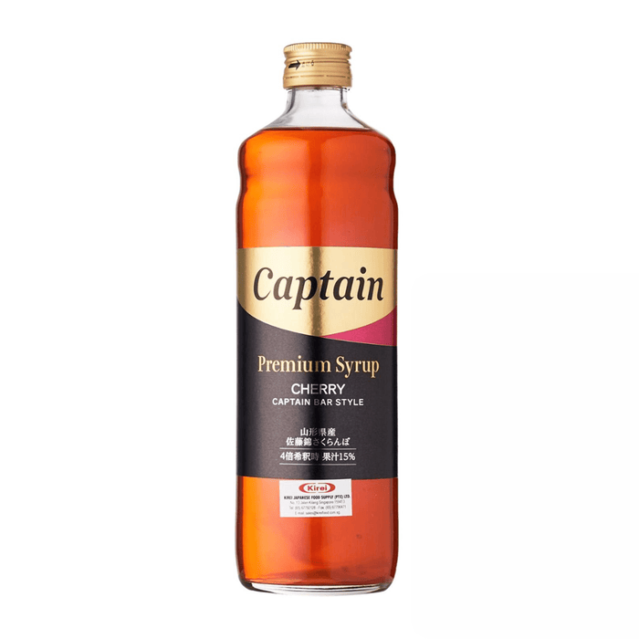 キャプテン プレミアム 桜桃シロップ Captain Premium Japan Cocktail Syrup - CHERRY 600ml Glass Bottle Honeydaes - Japan Foods Grocery Online 