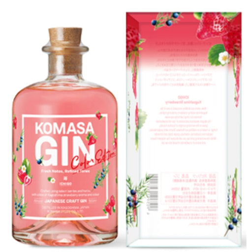 KOMASA GIN Japanese Craft Gin Ichigo Strawberry 500ML 45% Honeydaes - Japan Foods Grocery Online 