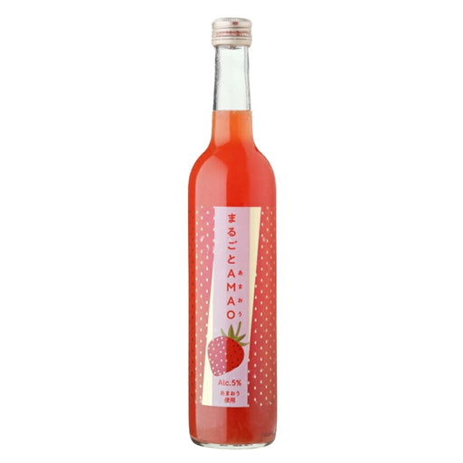 MARUGOTO Japan Amaou Strawberry Liqueur 500ml Glass Bottle Honeydaes - Japan Foods Grocery Online 