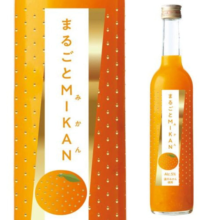 Marugoto MIKAN Japanese Orange Liqueur 500ml 5% Glass Bottle Honeydaes - Japan Foods Grocery Online 