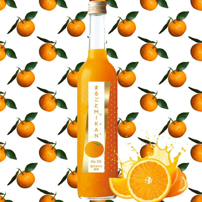 Marugoto MIKAN Japanese Orange Liqueur 500ml 5% Glass Bottle Honeydaes - Japan Foods Grocery Online 