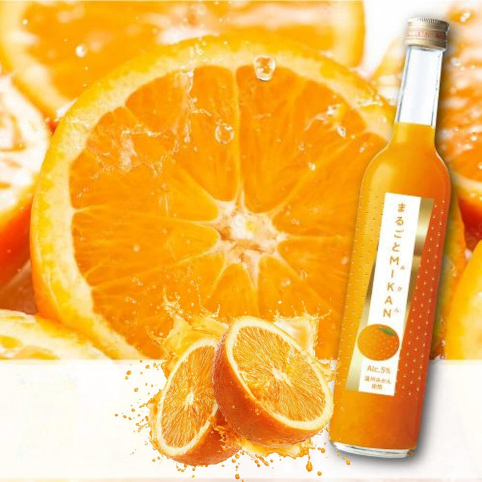 Marugoto MIKAN Japanese Orange Liqueur 500ml 5% Glass Bottle Honeydaes - Japan Foods Grocery Online 