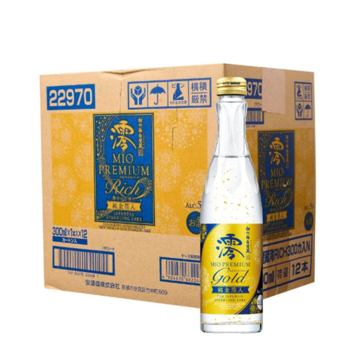 Mio Sparkling Sake Premium Gold Flakes Edition Sake Party Box (Case X 12 Btl X 300 ML) - Kirei Honeydaes - Japan Foods Grocery Online 