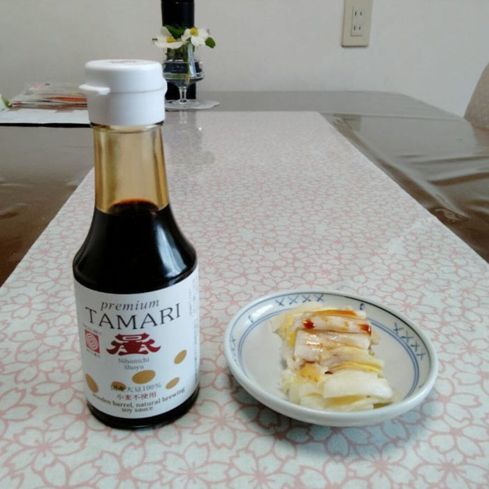Nihonichi Premium Wooden Barrel Tamari Japan Soy Sauce 150ml Glass Bottle Honeydaes - Japan Foods Grocery Online 