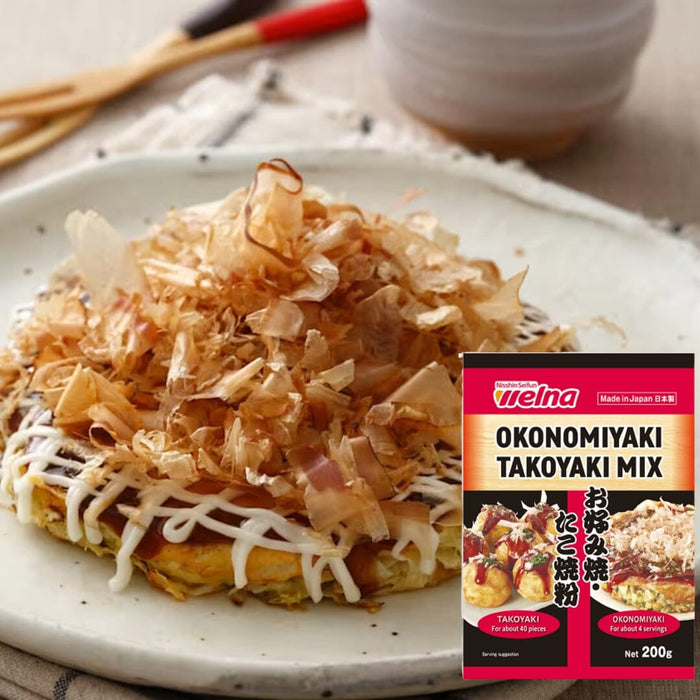 Nissin Okonomiyaki Takoyaki Japan Flour Mix 200g Pack Honeydaes - Japan Foods Grocery Online 