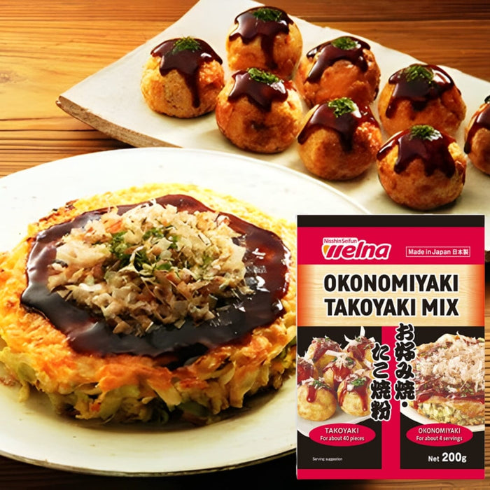 Nissin Okonomiyaki Takoyaki Japan Flour Mix 200g Pack Honeydaes - Japan Foods Grocery Online 