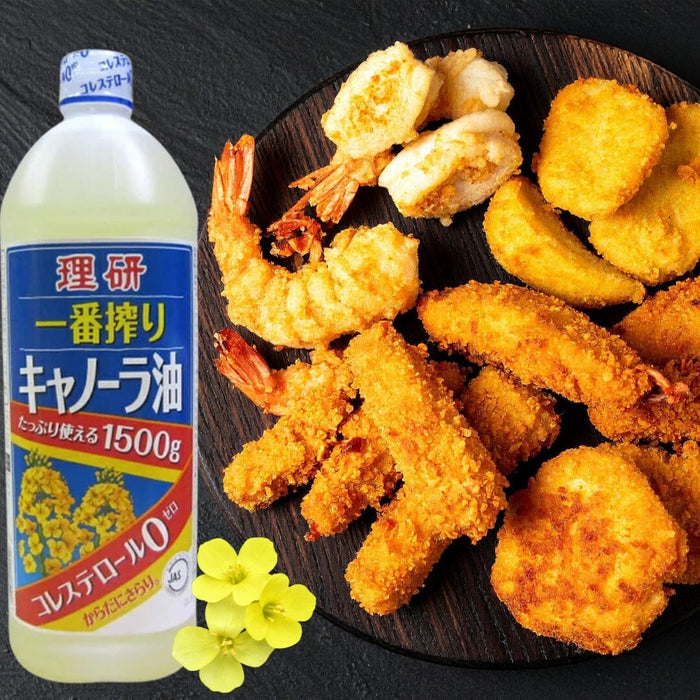 Riken Nosan First Pressed Canola Rapeseed Oil 1.5L Large Japan Easy Handle Bottle Honeydaes - Japan Foods Grocery Online 