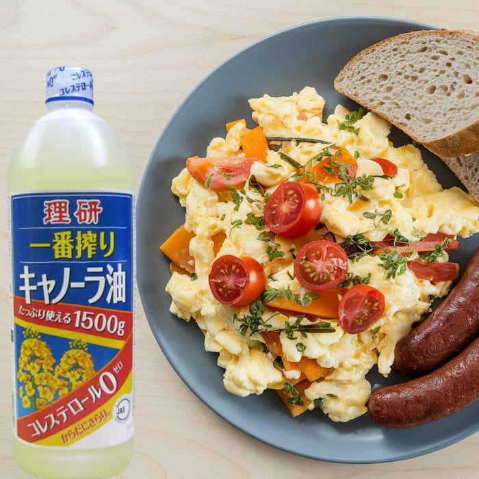 Riken Nosan First Pressed Canola Rapeseed Oil 1.5L Large Japan Easy Handle Bottle Honeydaes - Japan Foods Grocery Online 