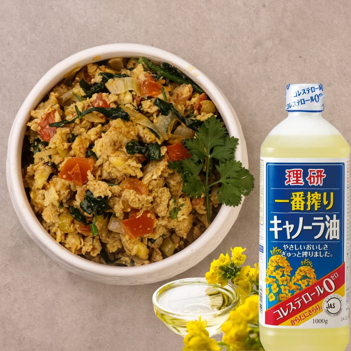 Riken Nosan First Pressed Canola Rapeseed Oil 1L Japan Easy Handle Bottle Honeydaes - Japan Foods Grocery Online 
