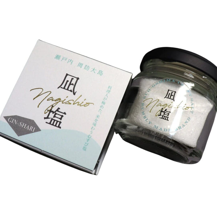 Ryujin Nagishio GIN-SHARI 50g Japan Premium Salt Glass Bottle Honeydaes - Japan Foods Grocery Online 
