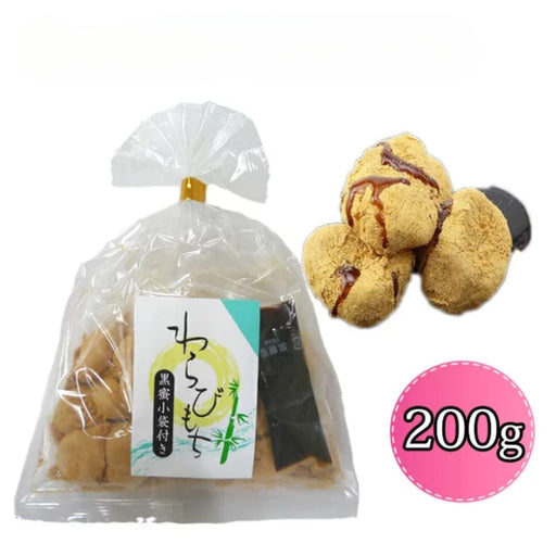 Seiki Warabi Mochi Kinchaku 200g Pack With Kuro Mitsu Syrup Sachet Honeydaes - Japan Foods Grocery Online 