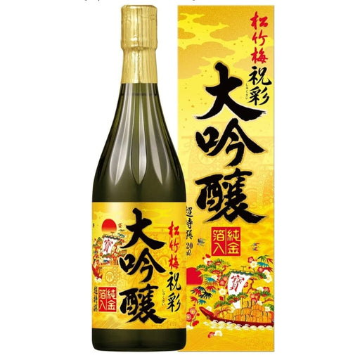 Shochikubai Shusai Daiginjo Sake with Gold Flakes 720ml Bottle With Gift Box Honeydaes - Japan Foods Grocery Online 