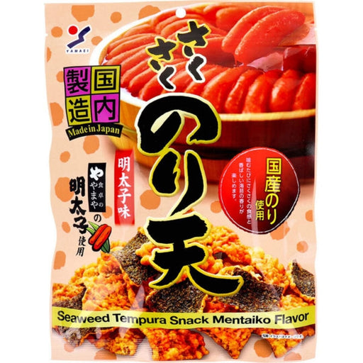 Yamaei Saku Japanese Seaweed Tempura Snack - Mentaiko Flavor 63g Resealable Package Honeydaes - Japan Foods Grocery Online 