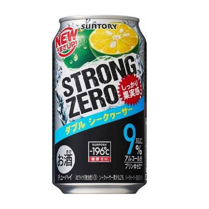 －196℃ ストロングゼロ〈ダブルシークヮーサー〉Suntory -196 Degree Strong Zero Shikuwasa Okinawa Citrus Chuhai Can 350ml 9% japanmart.sg 