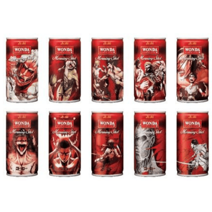 “Attack On Titan Limited Edition” Asahi Wonda Coffee Morning Shot Can 185g Honeydaes - Japan Foods Grocery Online 