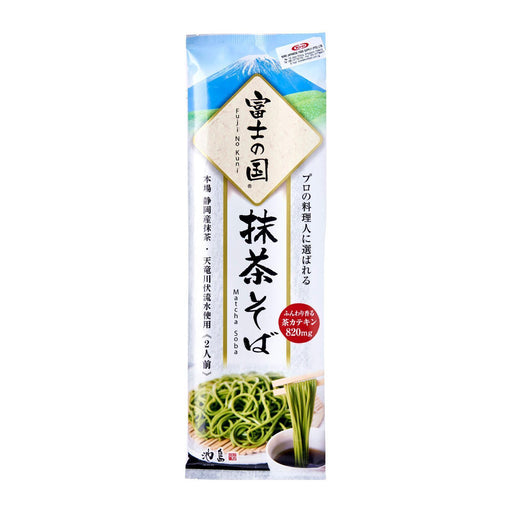 富士の国 抹茶そば Fuji No Kuni Premium Matcha Green Tea Cha Soba Noodles 180 180g japanmart.sg 