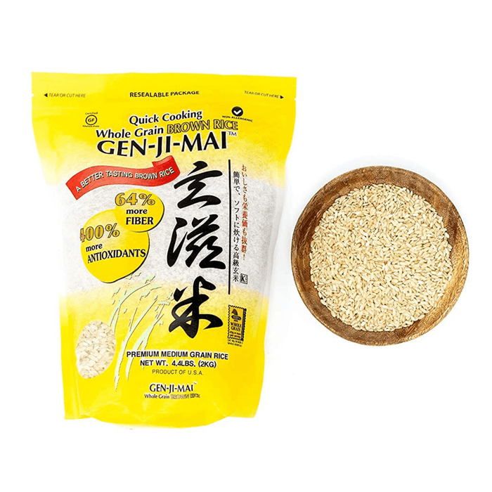 GEN-JI-MAI Premium Medium Whole Grain Soft Genmai Brown Rice 2kg (Standing Resealable Package) Honeydaes - Japan Foods Grocery Online 
