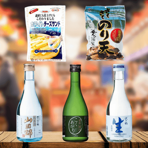 Honeydaes KIMOCHI Sake and Snacks Bundle (Triple 300ml Sakes + 2 Snacks) (UP:$88.00) Honeydaes - Japan Foods Grocery Online 