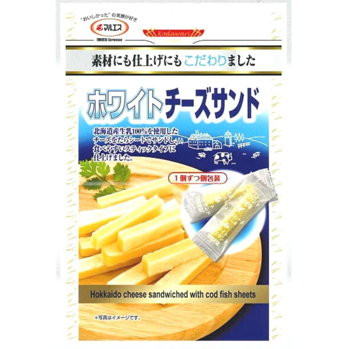 ホワイトーチーズサンド Maruesu Hokkaido Cheese Sando Tara Cod Fish Cheese Snack 50g Honeydaes - Japan Foods Grocery Online 
