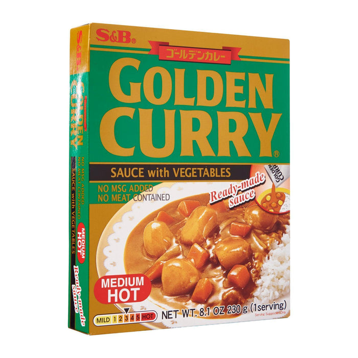「黄金の香り」エスビー食品『ゴールデンカレー』S&B Golden Curry With Vegetables Medium Hot / Chukara 230g Honeydaes - Japan Foods Grocery Online 