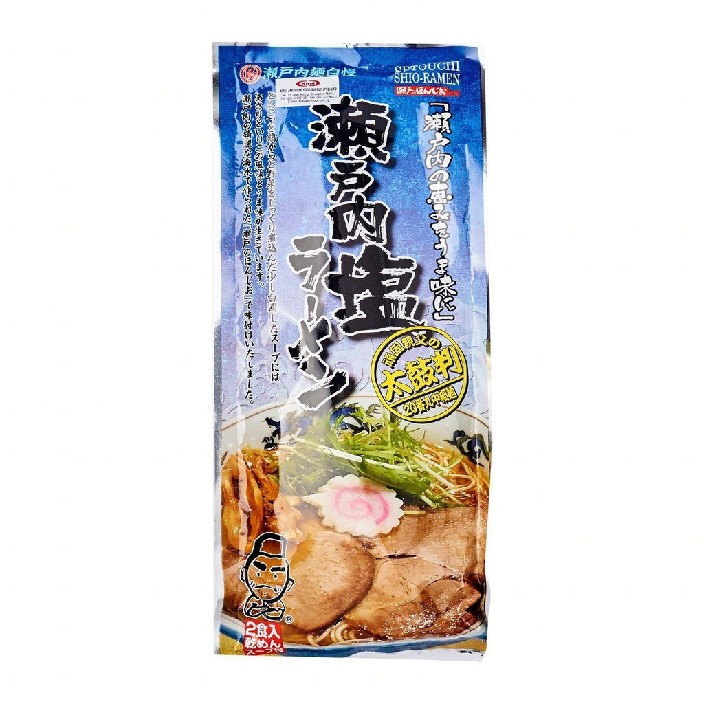 瀬戸内塩ラーメン Fukuyama Setouchi Shio-Ramen Japanese Dry Ramen Noodle With Soup  Base 240g