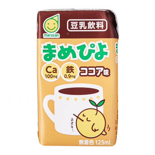 まめピよココア味豆乳飲料 Marusan Mini Drink Mamepiyo Cocoa Japanese Soybean Milk With Straw 125ml japanmart.sg 