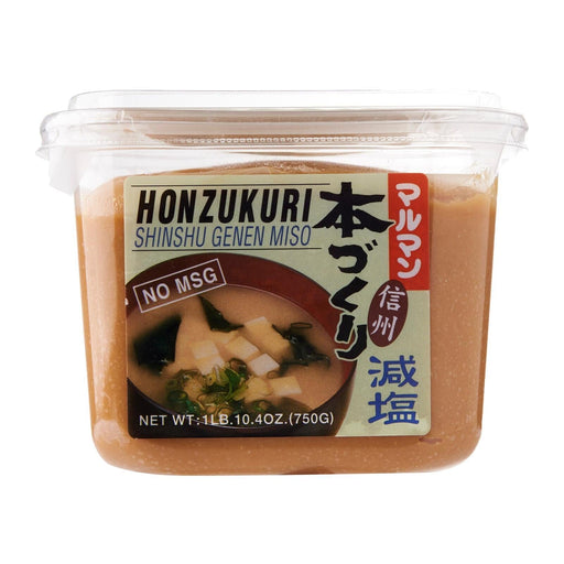 Maruman MSG Free Healthy Less Salt Honzukuri Genen Miso Paste 750g Tub japanmart.sg 