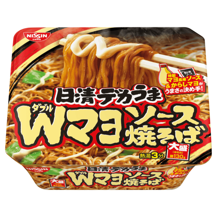 Nissin Dekauma Double W Mayo Yakisoba Japanese Instant Cup Noodle 153g Honeydaes - Japan Foods Grocery Online 