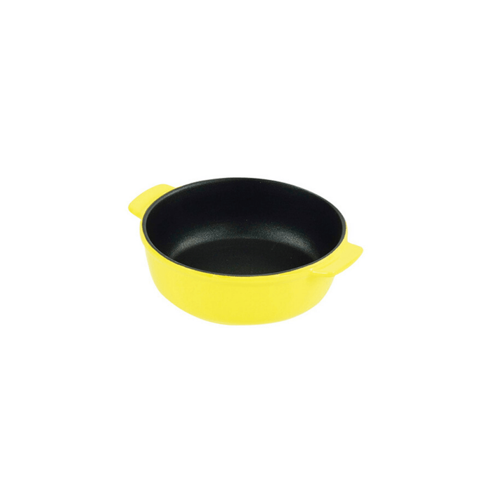 オーブンシェフ ふっ素加工耐熱丸深皿 イエロー Oven Chef Fluorine Processed Heat-Resistant Round Plate 15 cm Yellow <Happy Pot Series> Honeydaes - Japan Foods Grocery Online 