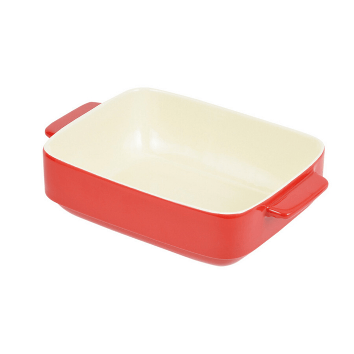 オーブンシェフ 耐熱角深皿 Oven Chef Heat-Resistant Corner Deep Plate 24 x 19 cm Red <Happy Pot Series> Honeydaes - Japan Foods Grocery Online 