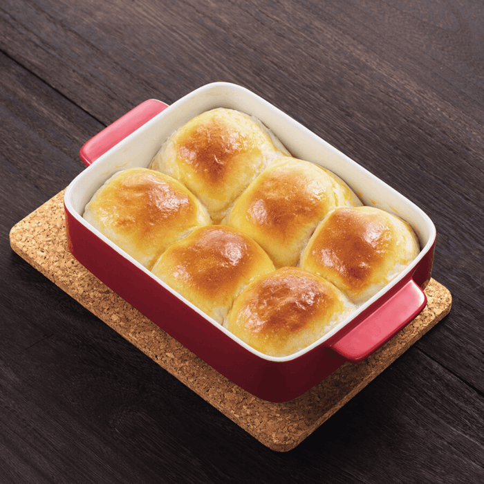 オーブンシェフ 耐熱角深皿 Oven Chef Heat-Resistant Corner Deep Plate 24 x 19 cm Red <Happy Pot Series> Honeydaes - Japan Foods Grocery Online 