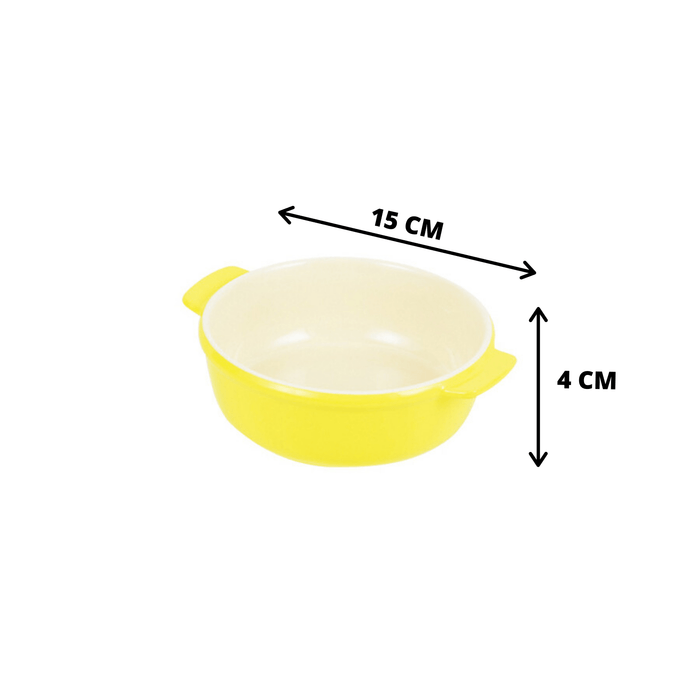 オーブンシェフ 耐熱丸深皿 イエロー Oven Chef Heat-Resistant Round Plate 15 cm Yellow <Happy Pot Series> Honeydaes - Japan Foods Grocery Online 