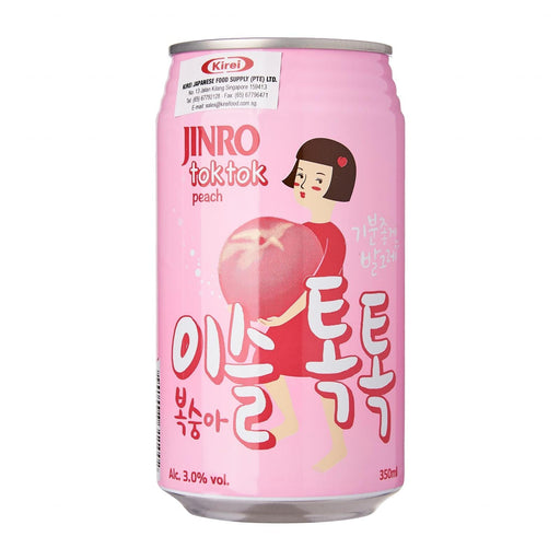 ピーチチューハイ JINRO JAPAN Tok Tok Peach Soju Canned Chu-Hi Beverage 350ml Can 3% japanmart.sg 