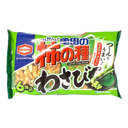 柿の種 わさび味 Kaki No Tane Wasabi Rice Crackers Snack (6packets) japanmart.sg 