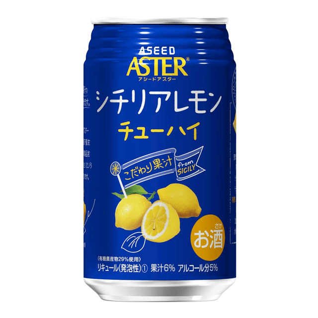 シチリア産ストレートモン果汁のチューハイ Aseed Aster Sicilla Lemon No Chu-Hai Can 350ml 5%