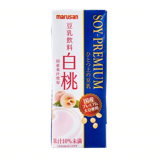 SOY-PREMIUM 豆乳飲料「白桃」Marusan Premium Peach Soy Milk 200ml japanmart.sg 