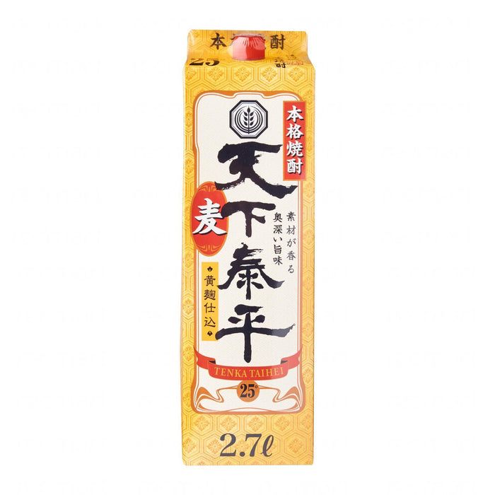 天下泰平 本格麦焼酎 KIYOSUZAKURA Honkaku Mugi Shochu Tenka Taihei Pack Great Size 2.7L Honeydaes - Japan Foods Grocery Online 