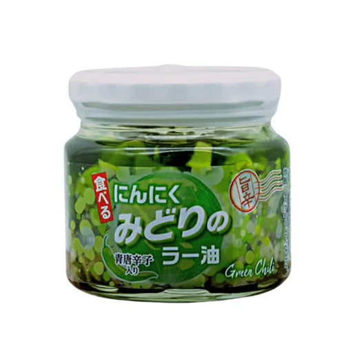 Umakara Midori No Ninniku Taberu Layu Japanese Garlic Green Chilli Delicious Mix Glass Bottle 190g Food, Beverages & Tobacco Honeydaes - Japan Foods Grocery Online 