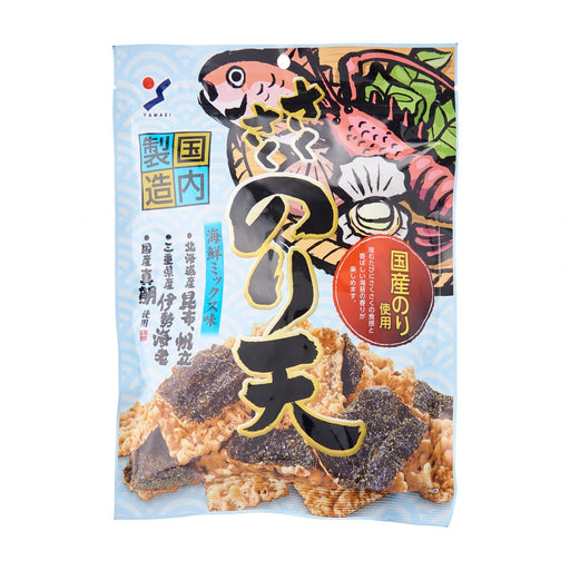 Yamaei Saku Japanese Seaweed Tempura Snack - Premium Seafood Mix Flavor 70g Resealable Package japanmart.sg 