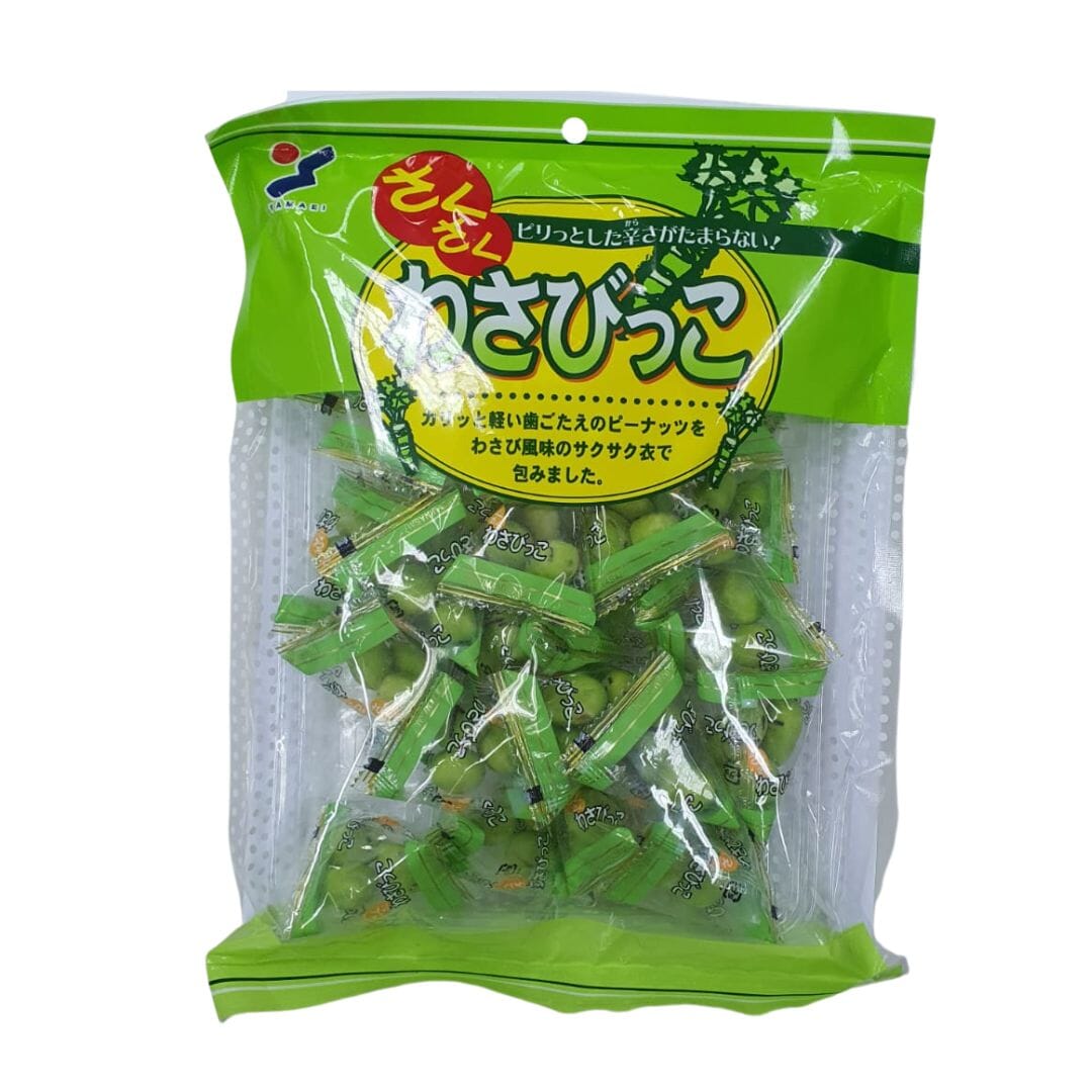 Yamaei Saku Wasabikko Japanese Peanuts Snack 110g Enjoyment Pack — Honeydaes Japan Foods
